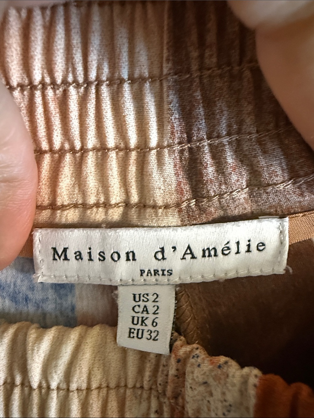 Wide-Leg Patchwork Stripe Pants in Brown & Tan - Picture 4 of 8